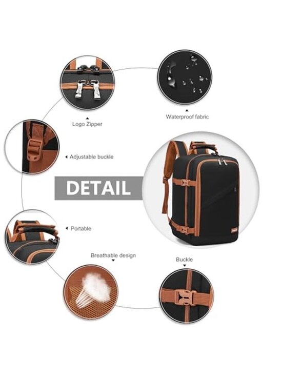 Carry On Backpack Under Seat Airline Approved Travel Daypack Waterproof 20L main image 7